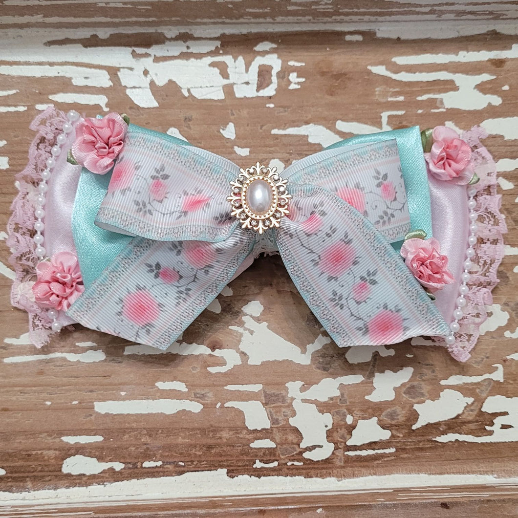 Shabby Floral Handdyed pink & aqua
