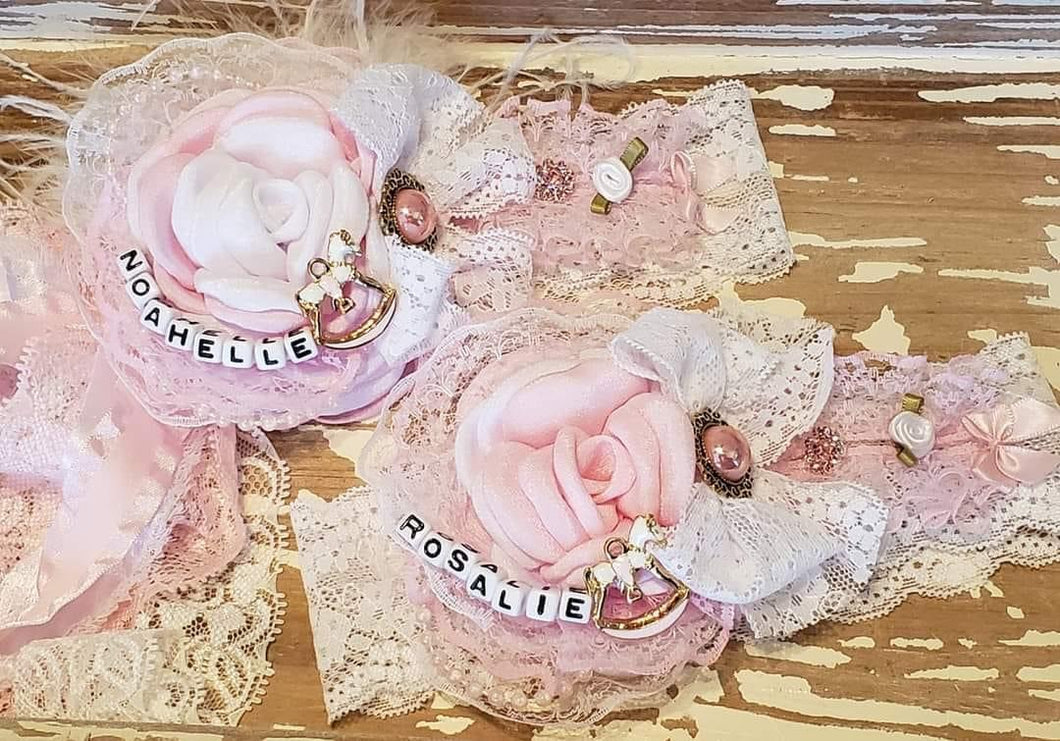 Personalized baby pink and white bloom